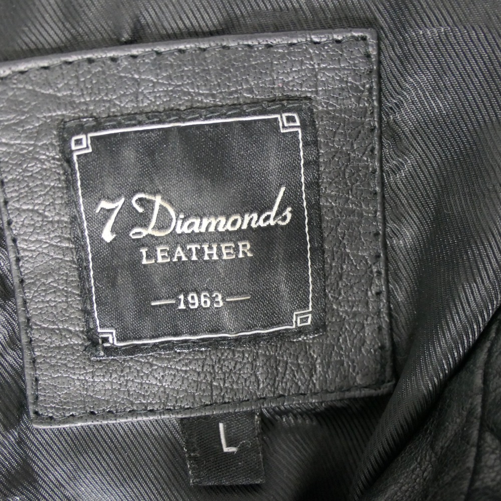 7diamonds Men Leather Jacket L Black Moto Biker Tokyo Jktl-3200 Streetwear Urban View 3